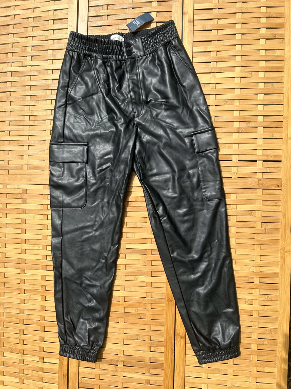 A&F Faux Leather Jogger Pants